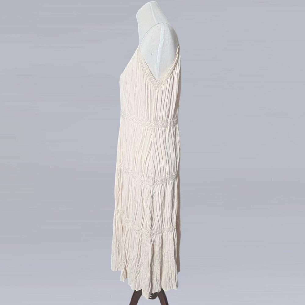 Zara Sleeveless Knit V-Neck Dress Off White Size Small - Picture 4 of 10